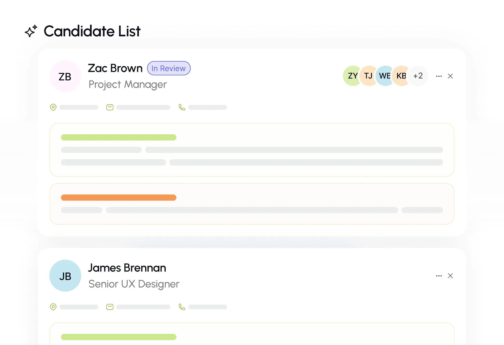 Candidate analytics brief inside a profile